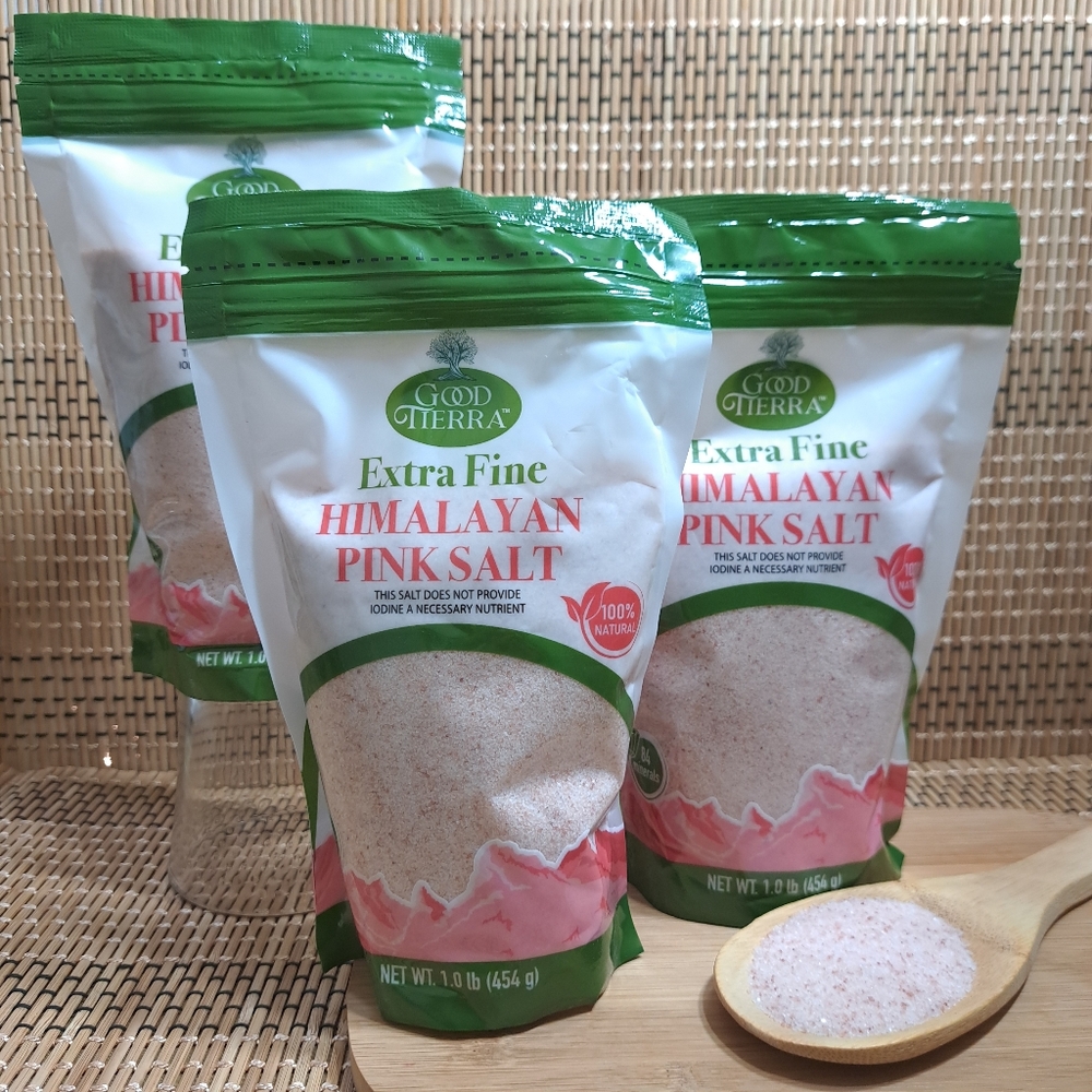 Good Tierra Himalaya Pink Salt Extra Fine‎ 100% Natural 84 Minerals Lot/3 Bags